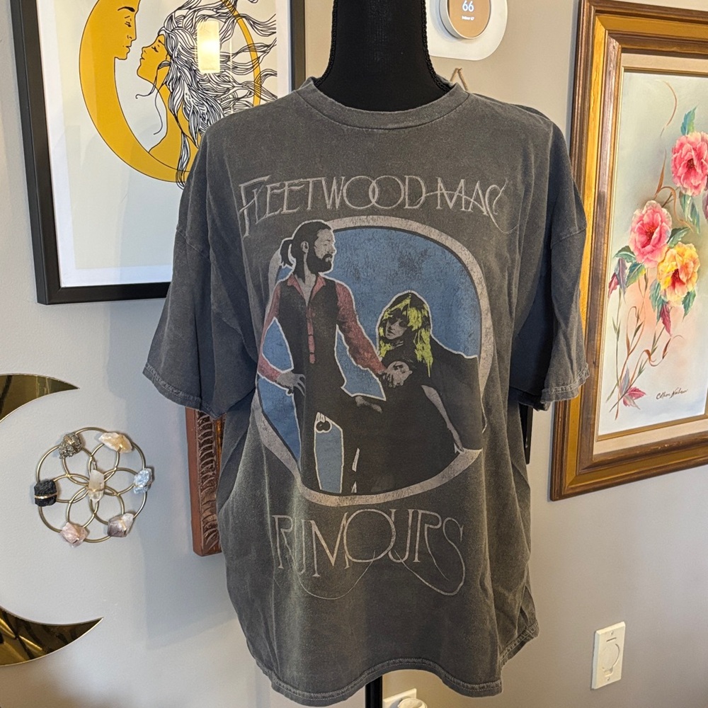Fleetwood Mac Graphic T-Shirt - Vintage Washed Black Oversized XL